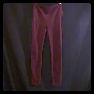 Burgundy faux suede leggings